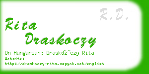 rita draskoczy business card